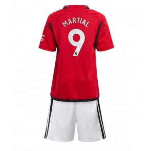 Manchester United Anthony Martial #9 Hemmaställ Barn 2023-24 Kortärmad (+ Korta byxor)